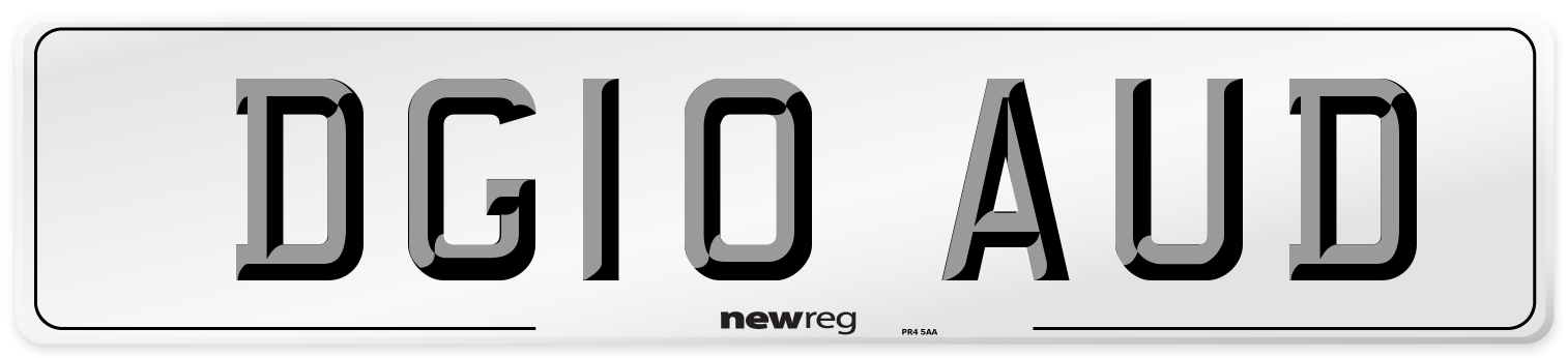 DG10 AUD Number Plate from New Reg